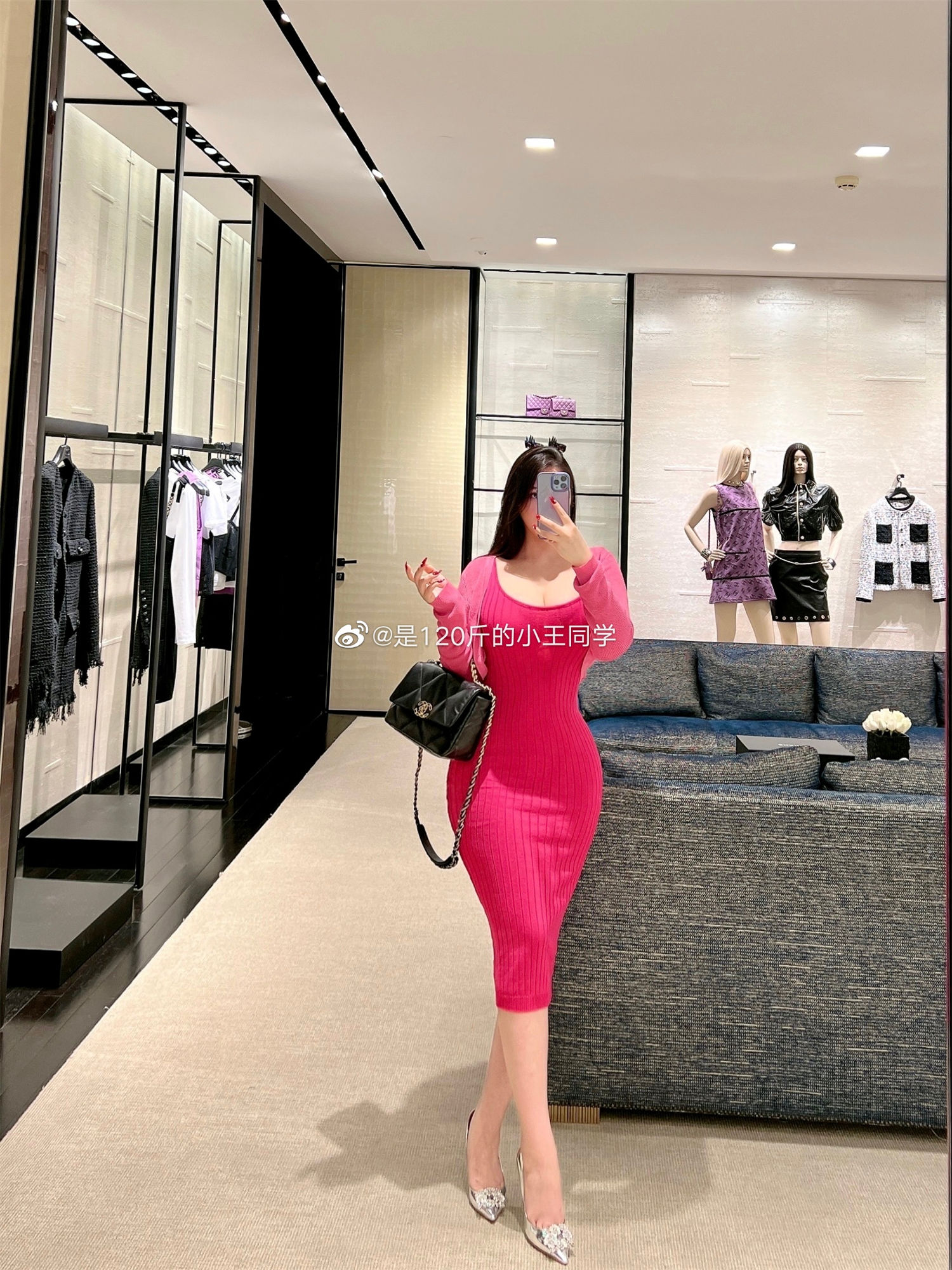 120斤的小王同学微密图片，粉红色连衣裙你会喜欢吗？
