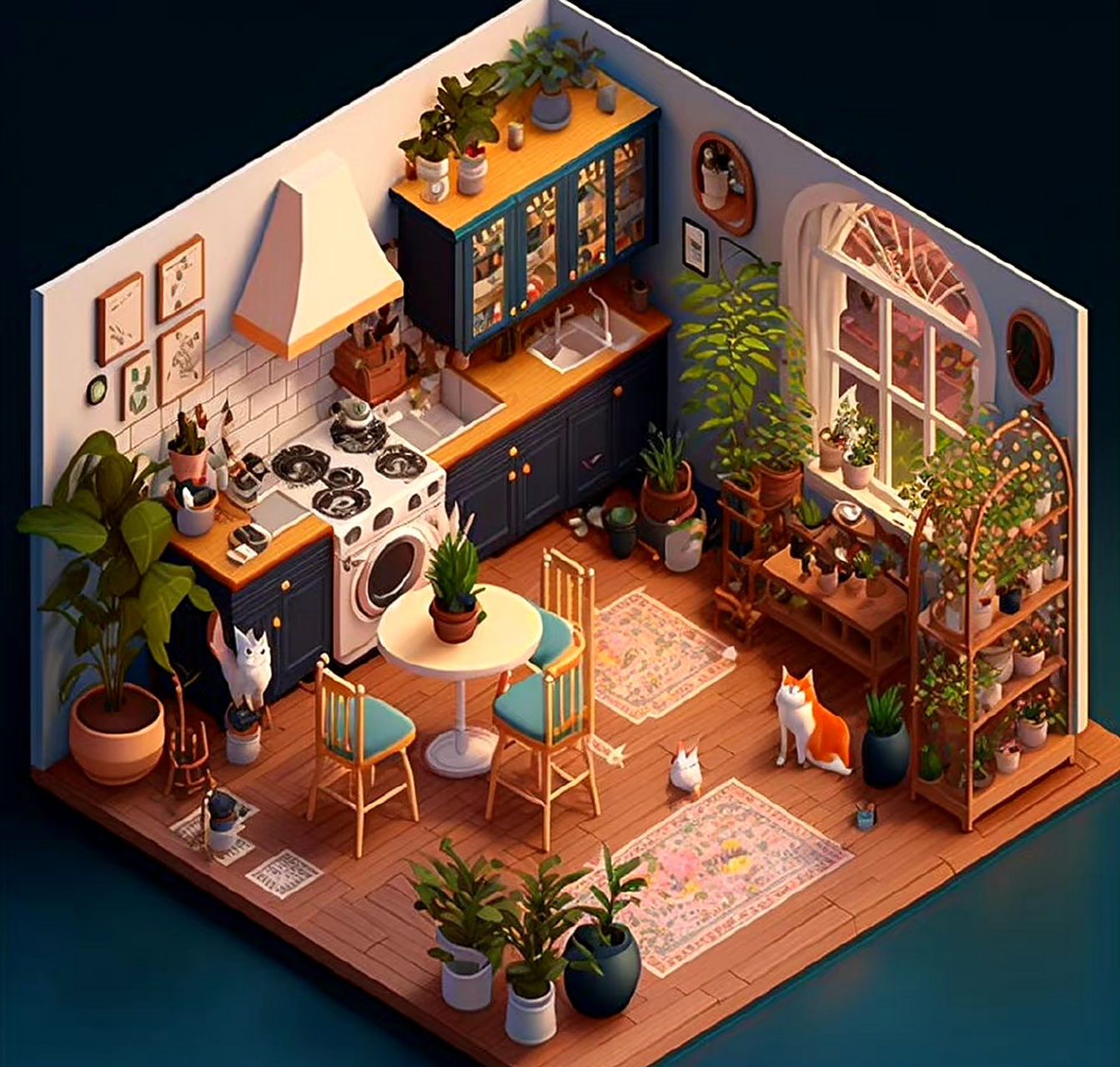 ai创作:理想中的小屋,舒适而惬意的家园. #动漫# #模型# #二次元