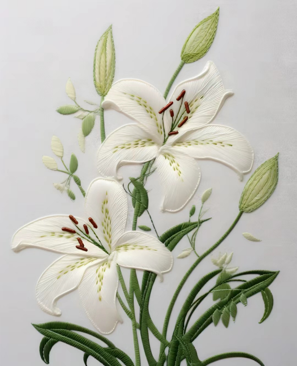 刺绣版的百合花#晒出家乡冬日美食