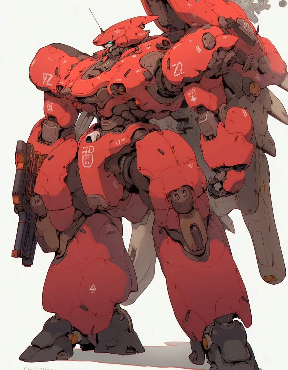 分享一组机甲作品,机体厚重感十足,by pontamojya 6767.