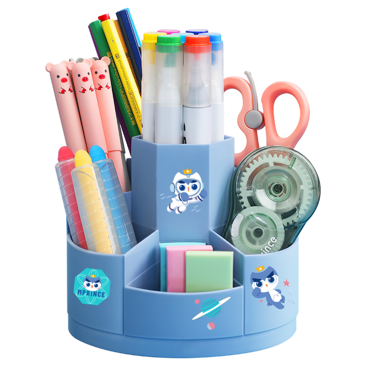 猫太子(maotaizi)笔筒收纳创意儿童笔桶桌面收纳旋转笔筒笔架办公桌小
