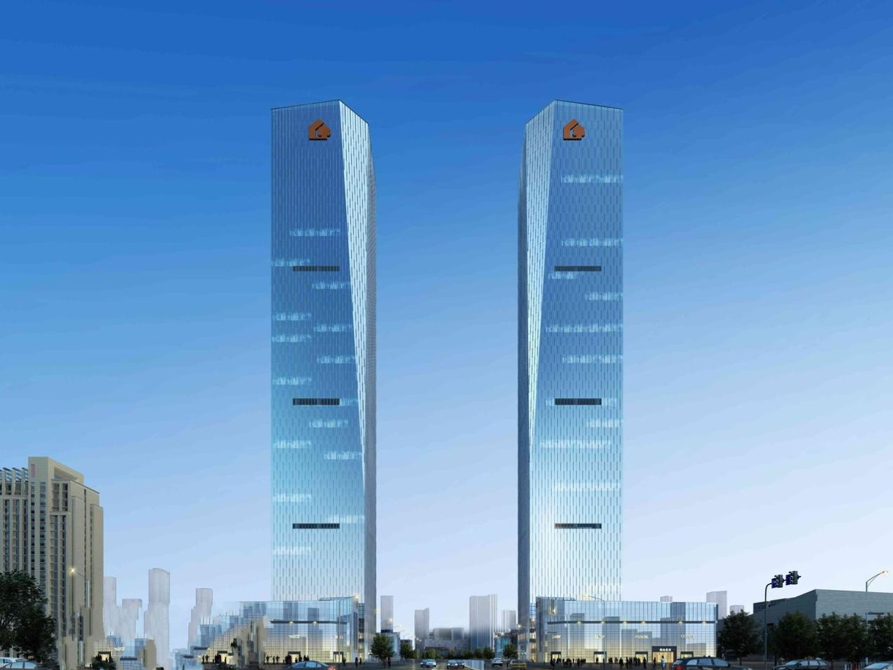 陕西所打造的一座双子塔,高270米,是西安第一高楼