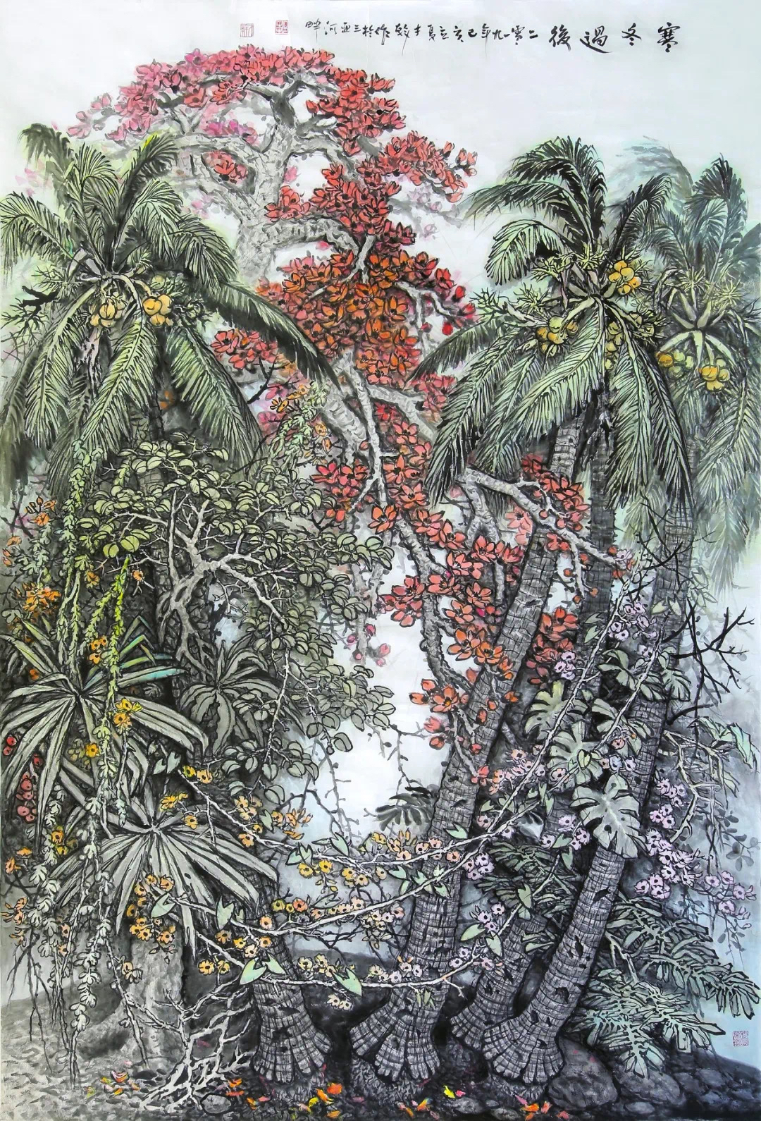邹才干画家热带雨林山水画作品欣赏