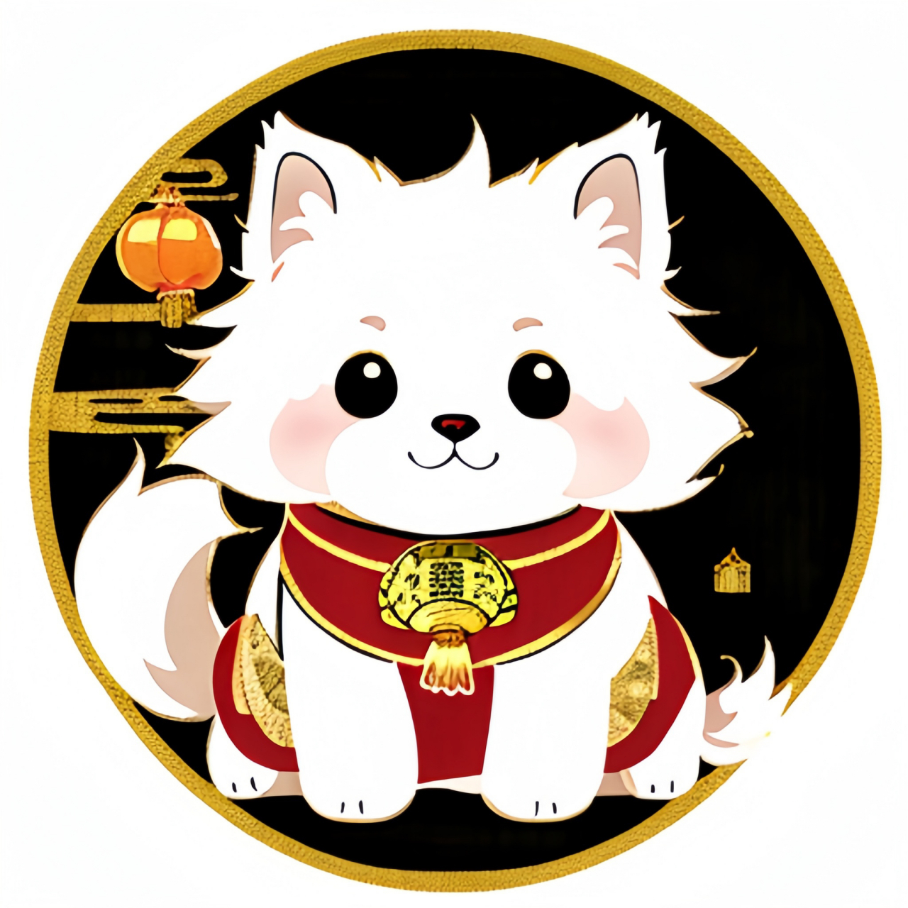 中国水墨风～喜欢的朋友请举手～ #狗狗头像# #治愈不开心# #动态优创