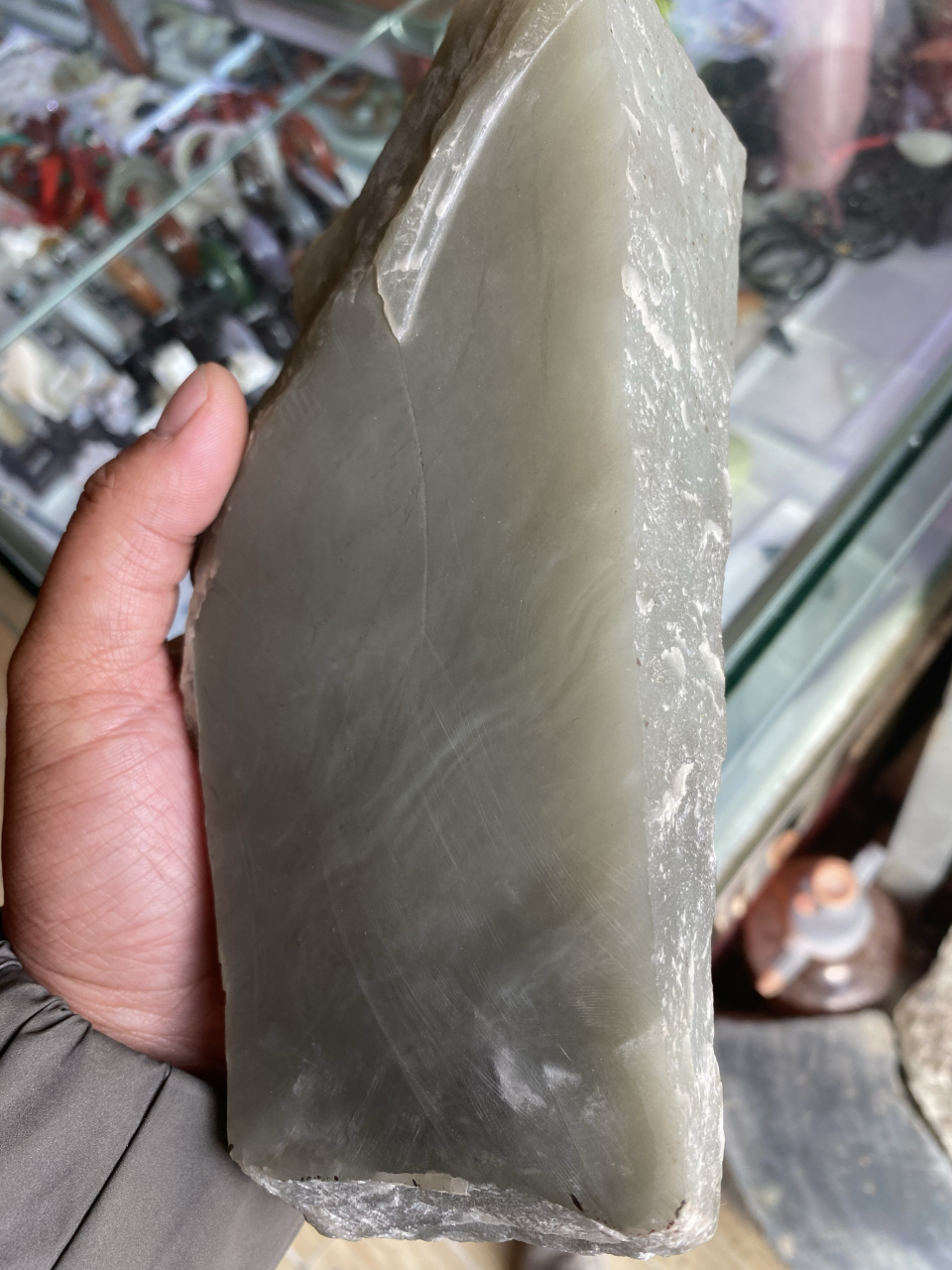 和田玉青海烟灰料2.4公斤镯子料对路的来#和田玉# @高原人冬瓜