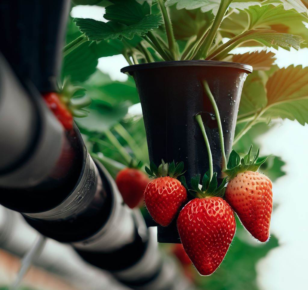 水管草莓,垂直种植的新方式
