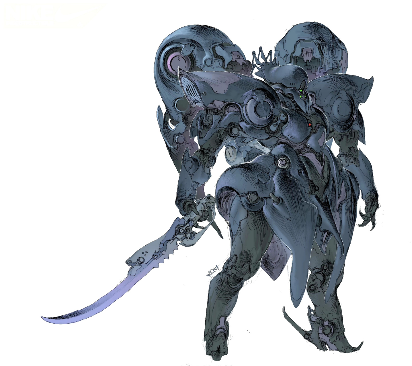 一组机甲骑士设定作品欣赏,将骑士盔甲与机甲技术结合起来,by 瞧叁難.