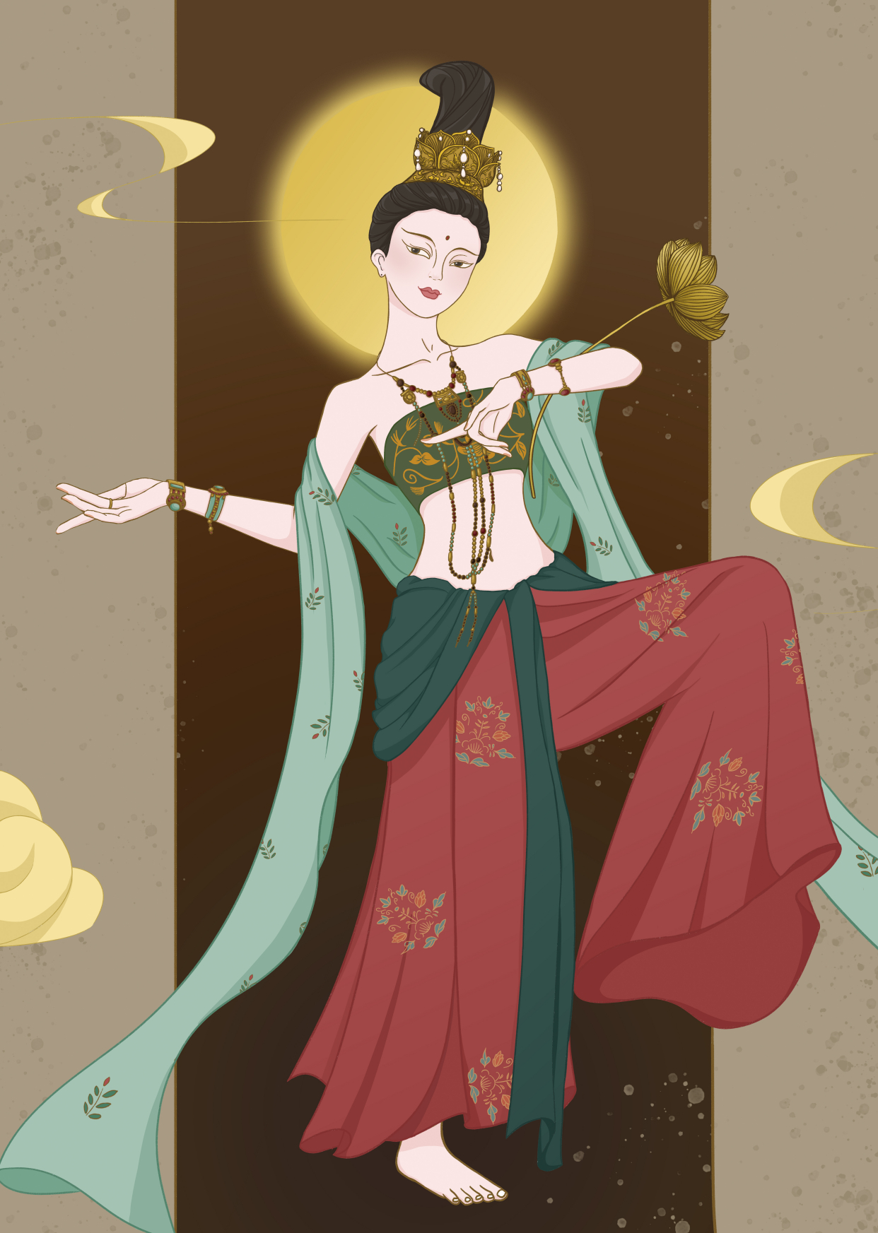 人物插画-敦煌美人