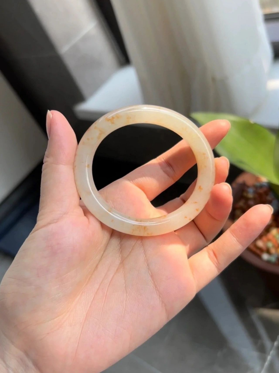 【甜甜的桂花糕】特色洒金翡翠手镯|||贵妃手镯 底妆糯青黄调,金桂