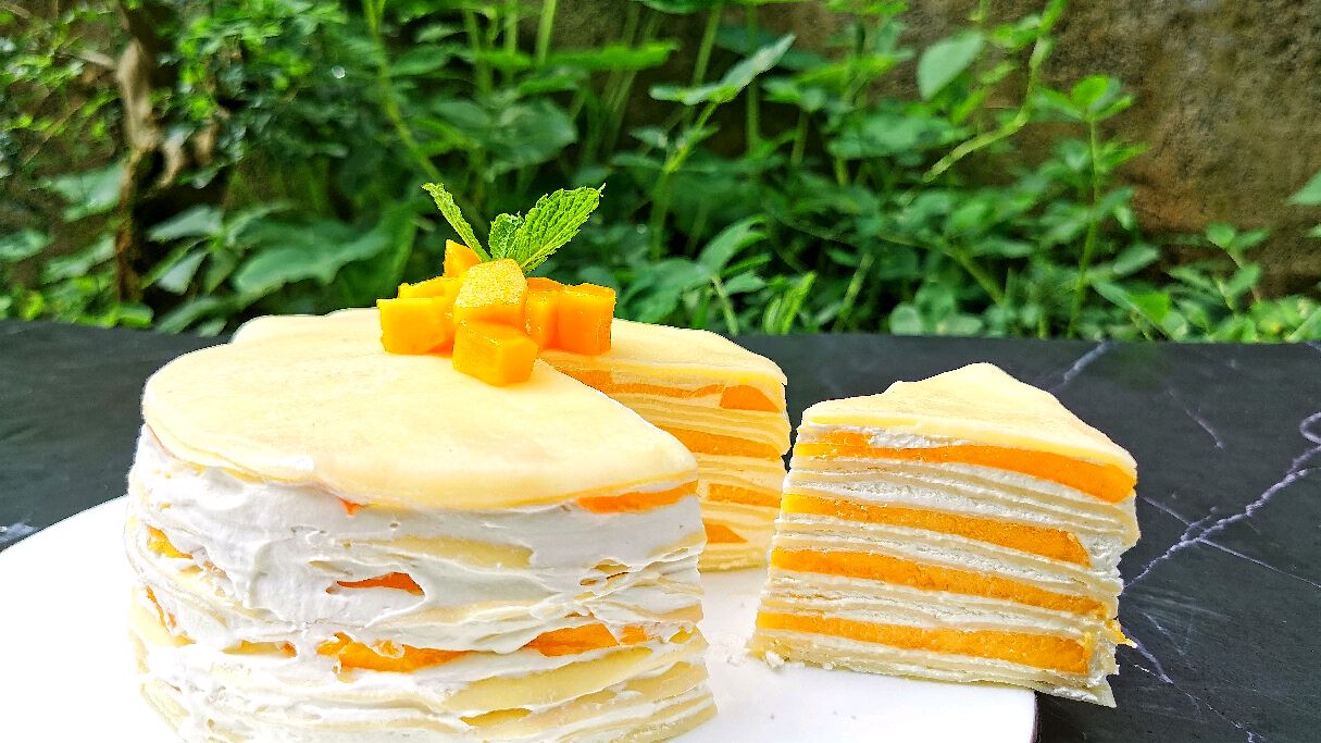 只要一口锅就能做的芒果千层蛋糕,方法简单不走弯路,百分百成功