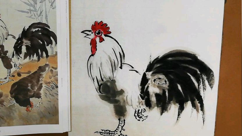 学习徐悲鸿画的公鸡,竟意外发现鸡身藏有一小孩脸,你说奇不奇?