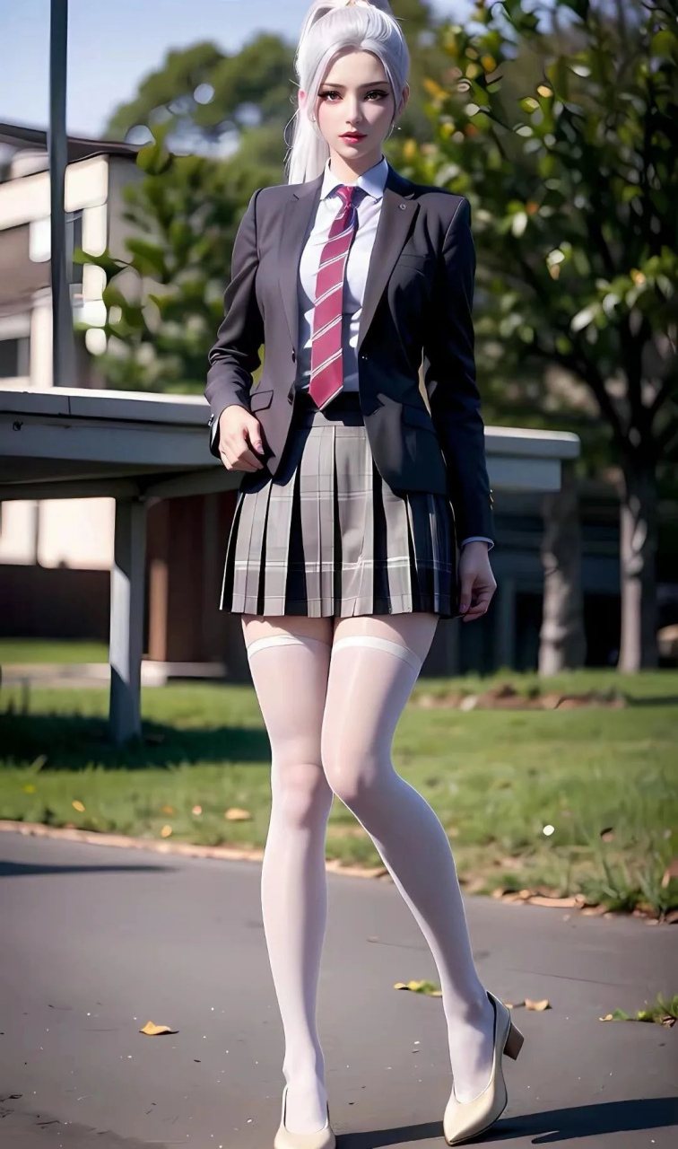 美图欣赏#韩月-白丝配学生装(二)