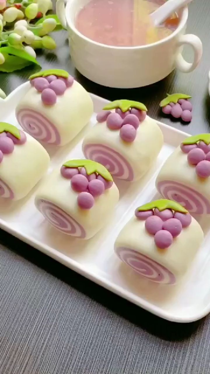 花样面点#紫薯双色刀切馒头