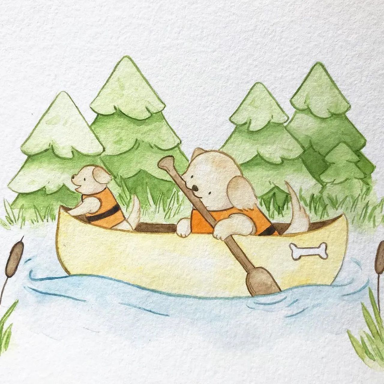 画师 inky.diary 笔下的这组水彩动物太可爱了,每一幅都充满了童趣!