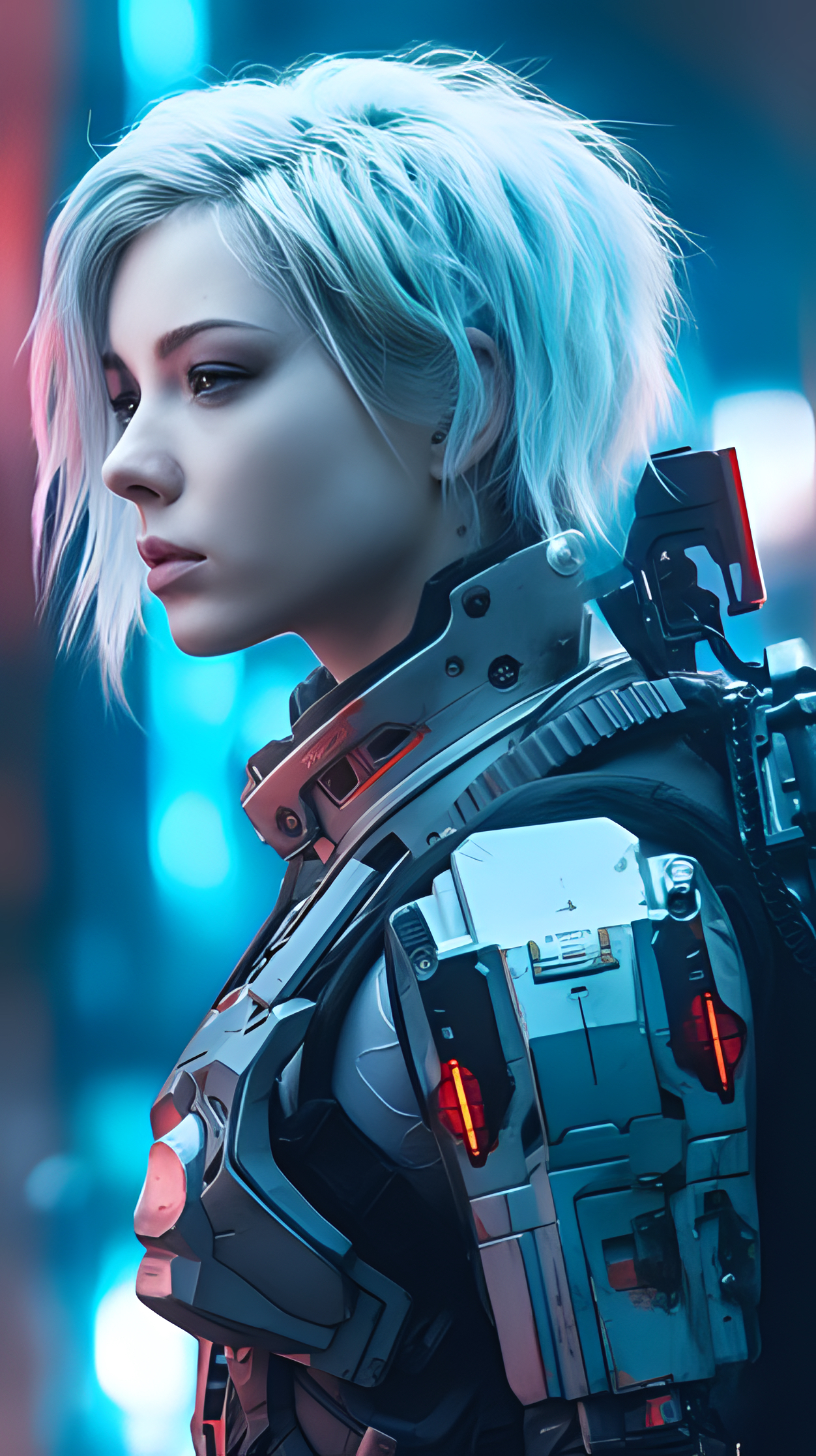 mj绘画,机甲美女风