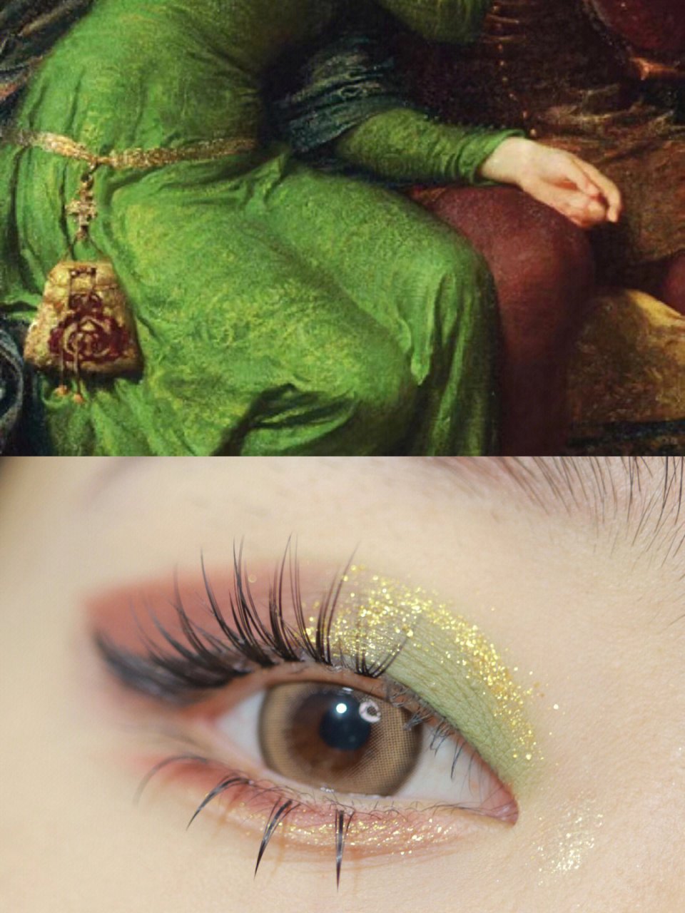 油画复古撞色眼妆|浓颜系秋冬消肿眼妆 今天又是秋冬灵感配色 深棕x