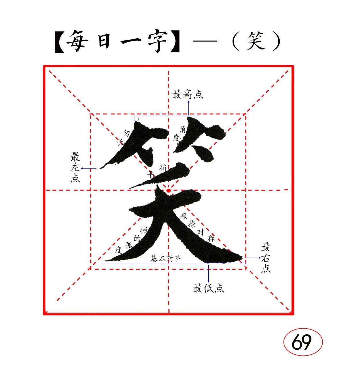 《每日一字》第69字是"笑"字
