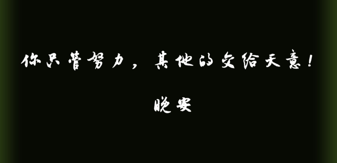 你只管努力,其他的交给天意!