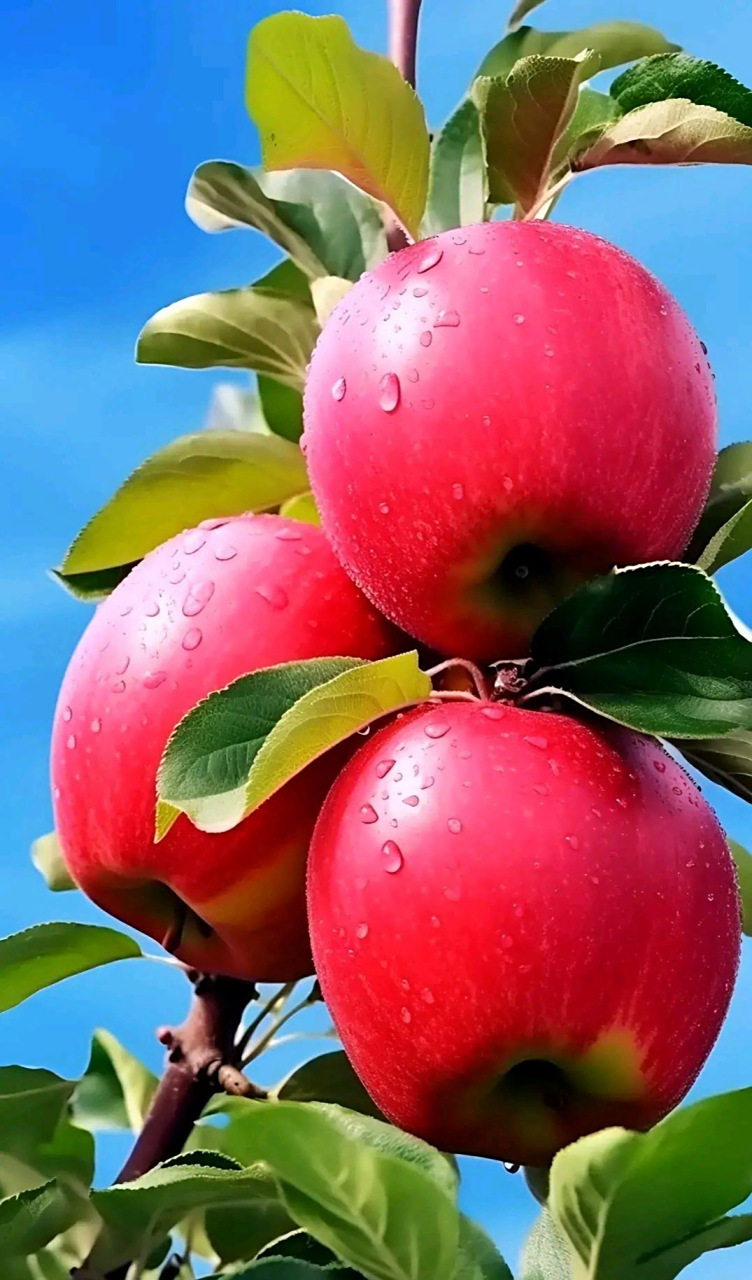 丰收的果园:鲜红的大苹果,很诱惑