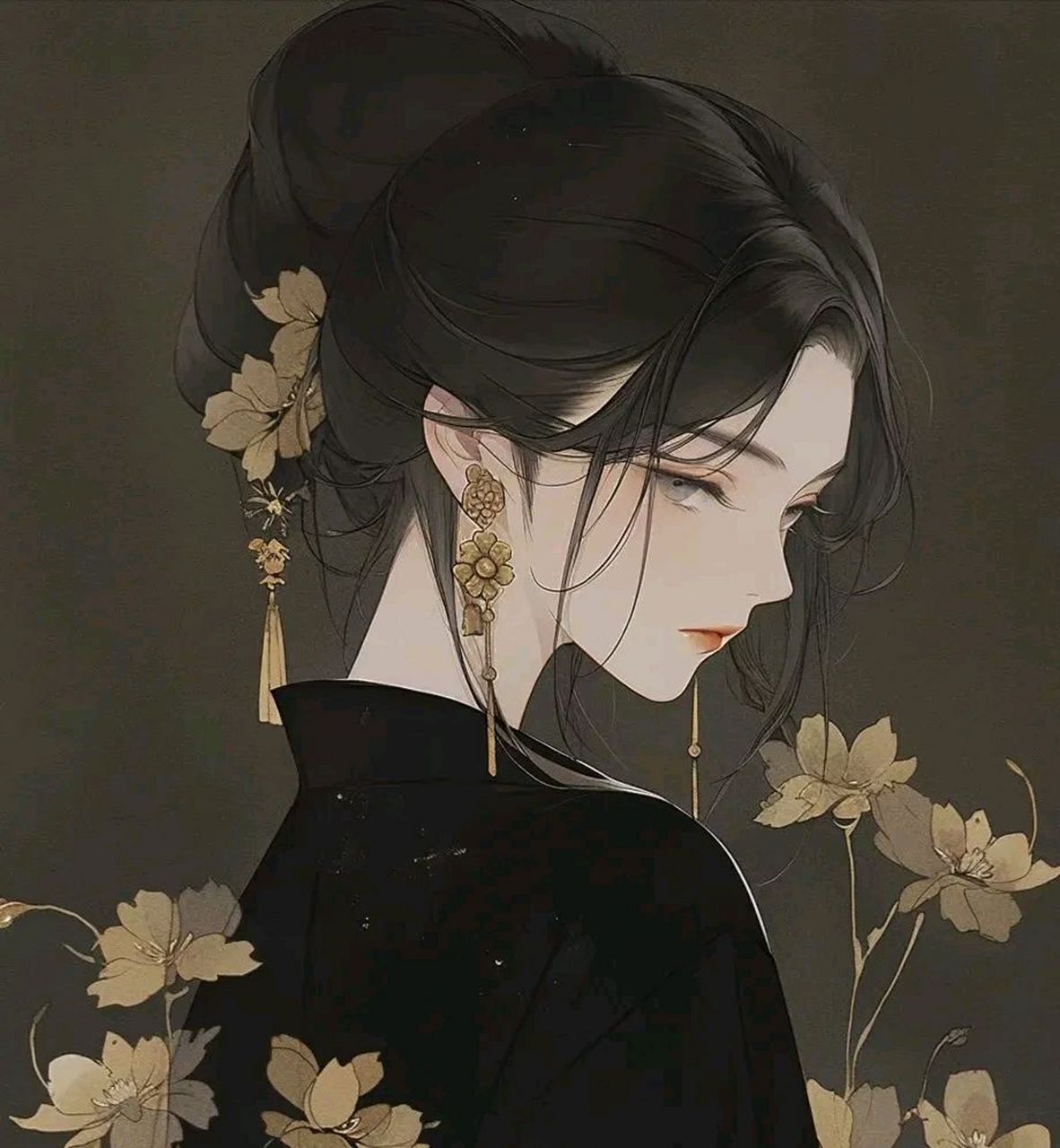 黑色系古风女生头像 黑色, 一种可以吞噬万物的颜色