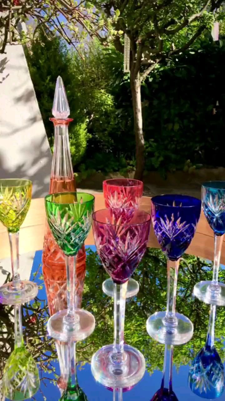 法国saint louis圣路易经典彩套装色水晶杯,法国saint louis圣路易