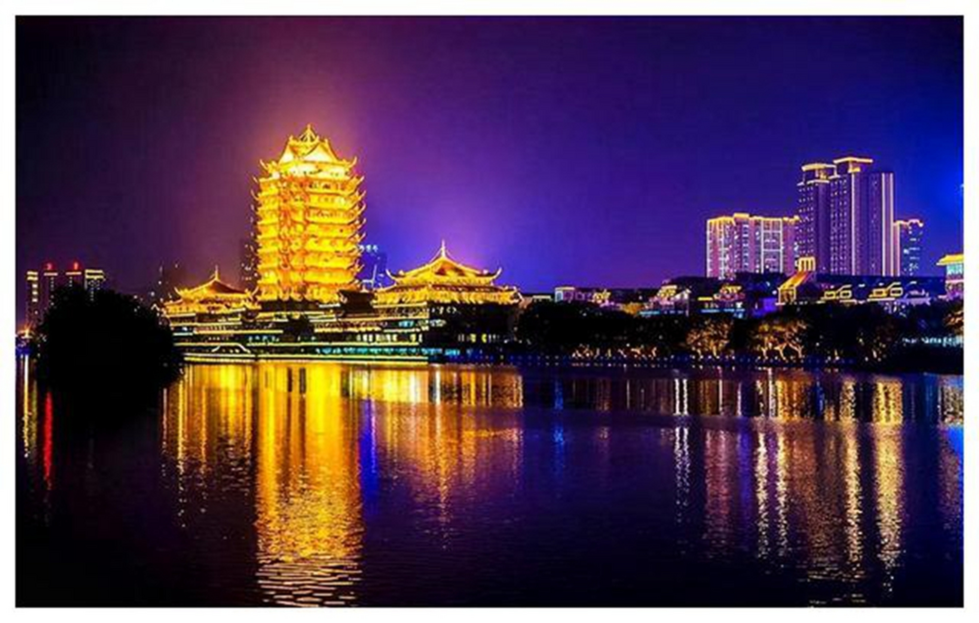 在四川眉山,眉山水街成为新晋网红打卡胜地,全长约1500米,以仿古风情