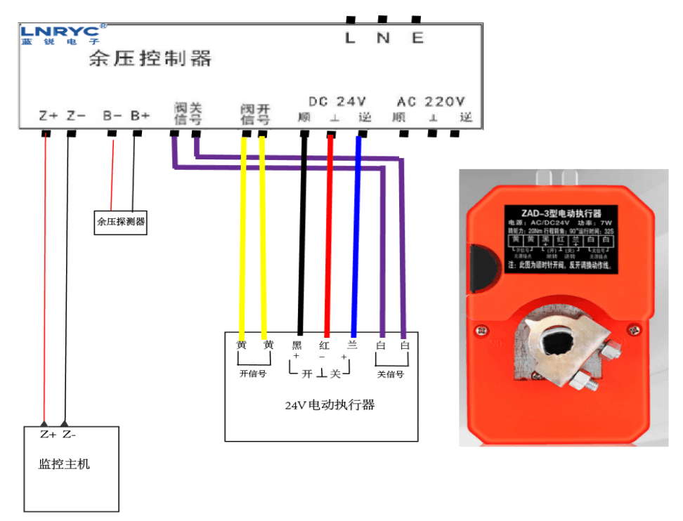 余压控制器如何连接24v电动执行器