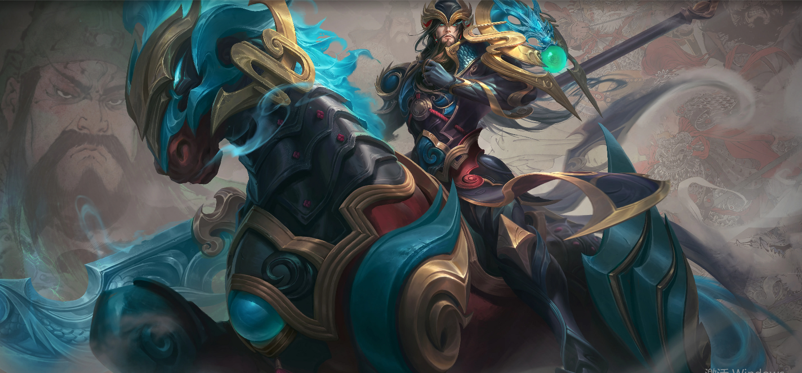 《王者荣耀》中的关羽武圣,诸葛亮时雨天司,貂蝉遇见胡旋和王