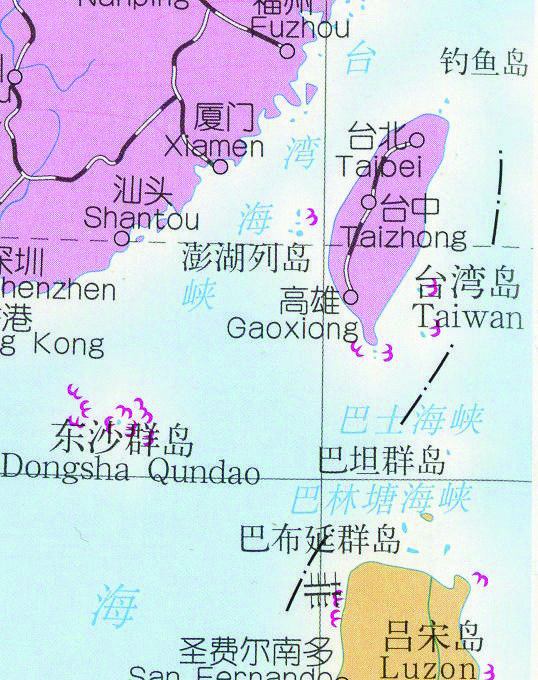 台海中线地图图片