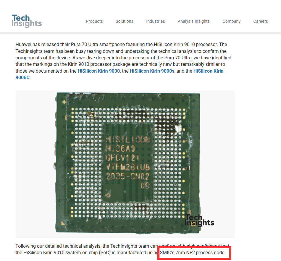麒麟9010“细节”证实，外媒拆解发现，采用第二代7nm工艺！