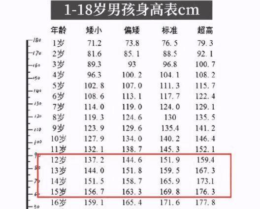 初中生身高标准图片