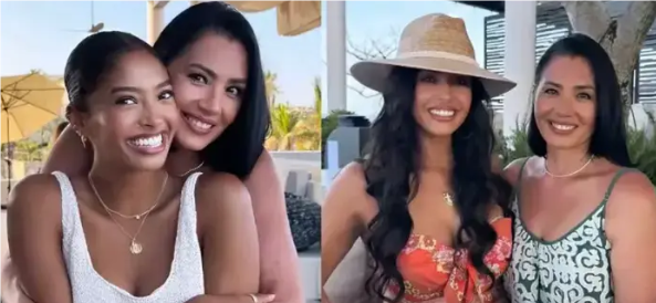 瓦妮莎海滩惊艳亮相,身材回归巅峰,小女儿身高猛增