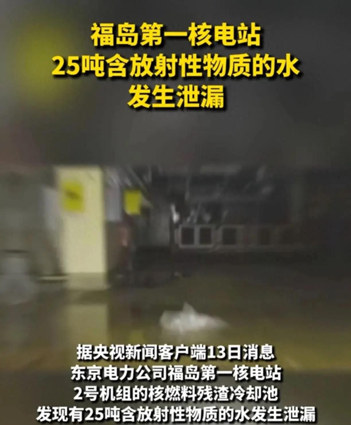 日本福岛核电站泄漏25吨放射性污水