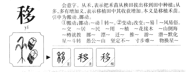 移的甲骨文图片