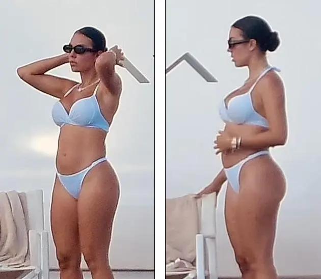 c罗和"妻子"乘游艇度假,30岁乔治娜的丰腴身姿惹眼,很健美