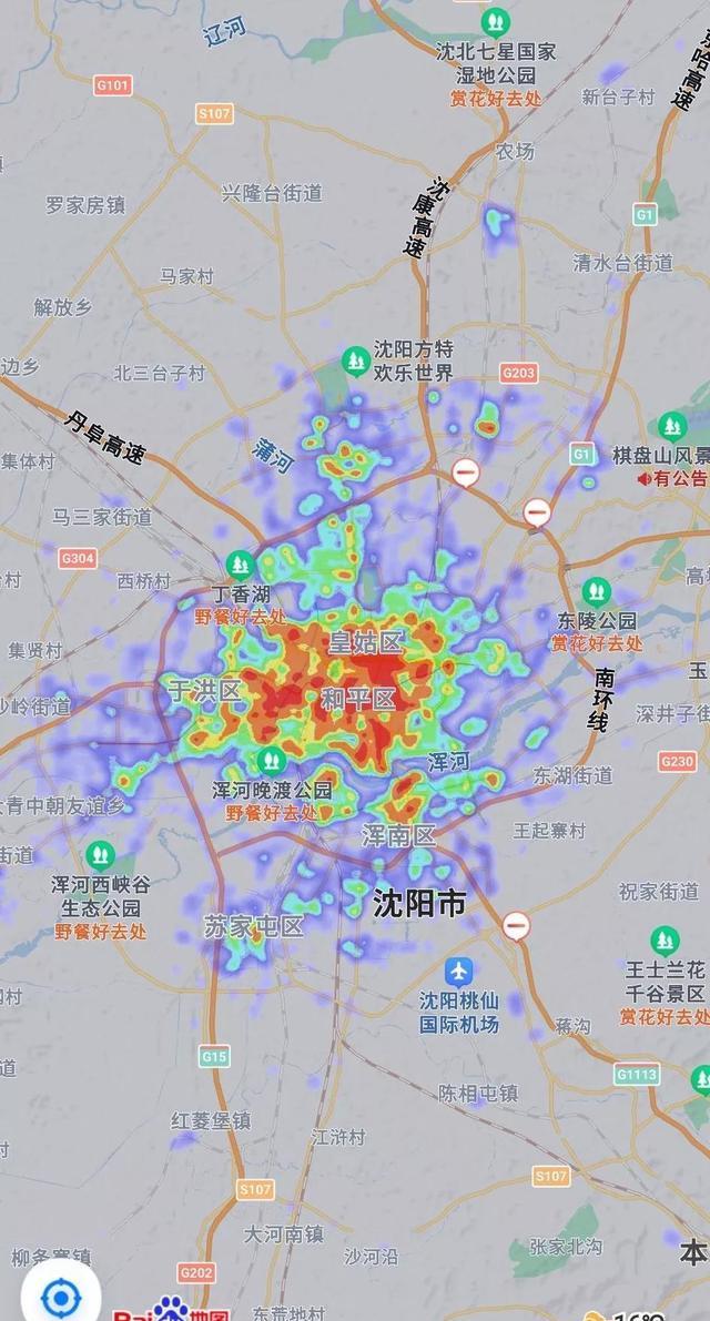 沈阳和温州比较:两座城市的热力图对比