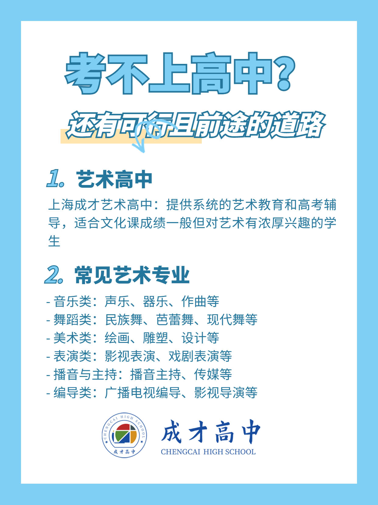 选择上海成才高中艺术高考是一条可行且有前途的道路