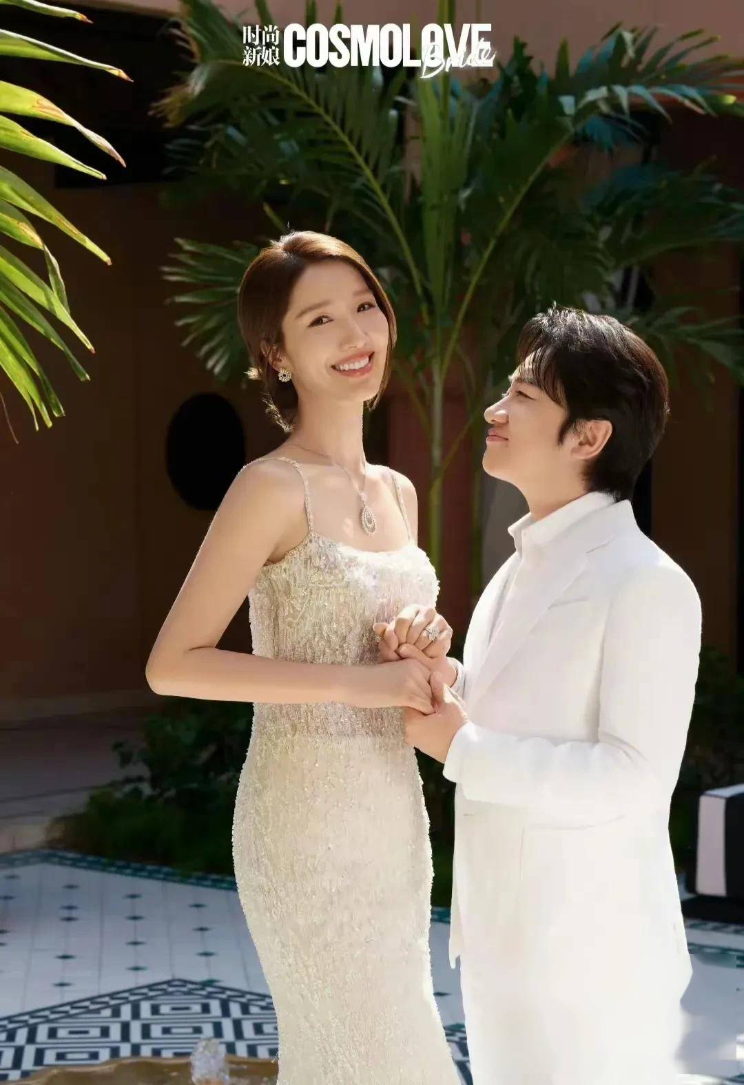 情人节李亚男晒10周年新婚纱美照,王祖蓝浪漫回应尽显恩爱