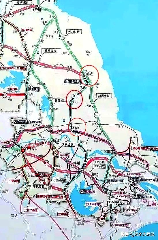 盐宜高铁规划设计细节盐城,泰州,无锡新建站点线路分析