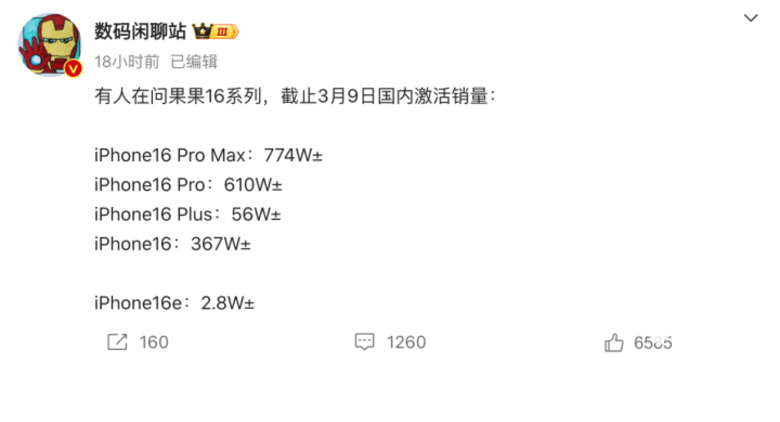 iPhone 16激活量太猛了！骂苹果是工作，买苹果是生活！