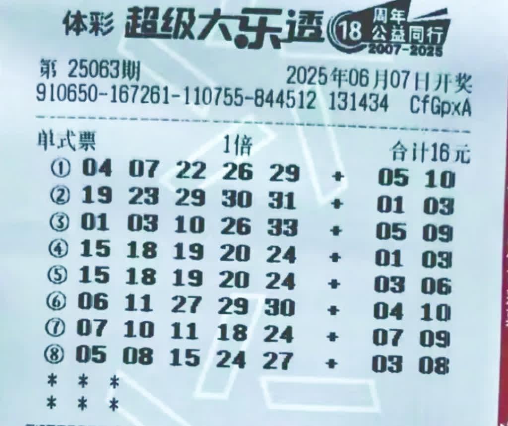 2张12012元复式票惊艳亮相!大乐透25063期晒票:8张票逐梦登场