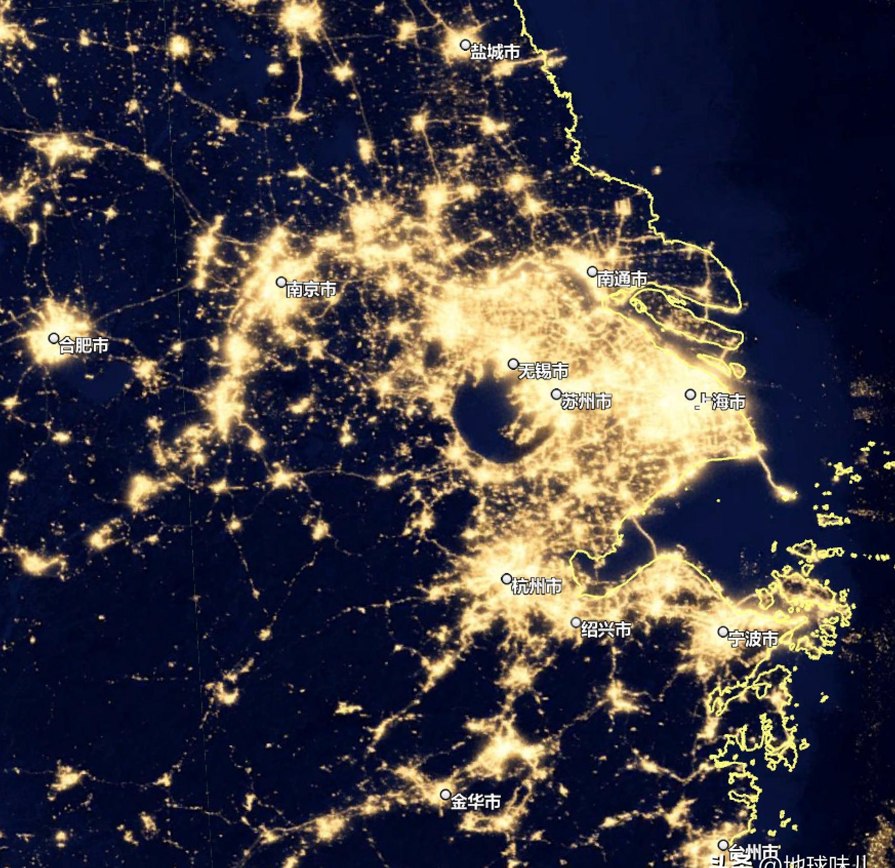 东部灯火通明,西部一片黑暗!中国夜间灯光图曝光