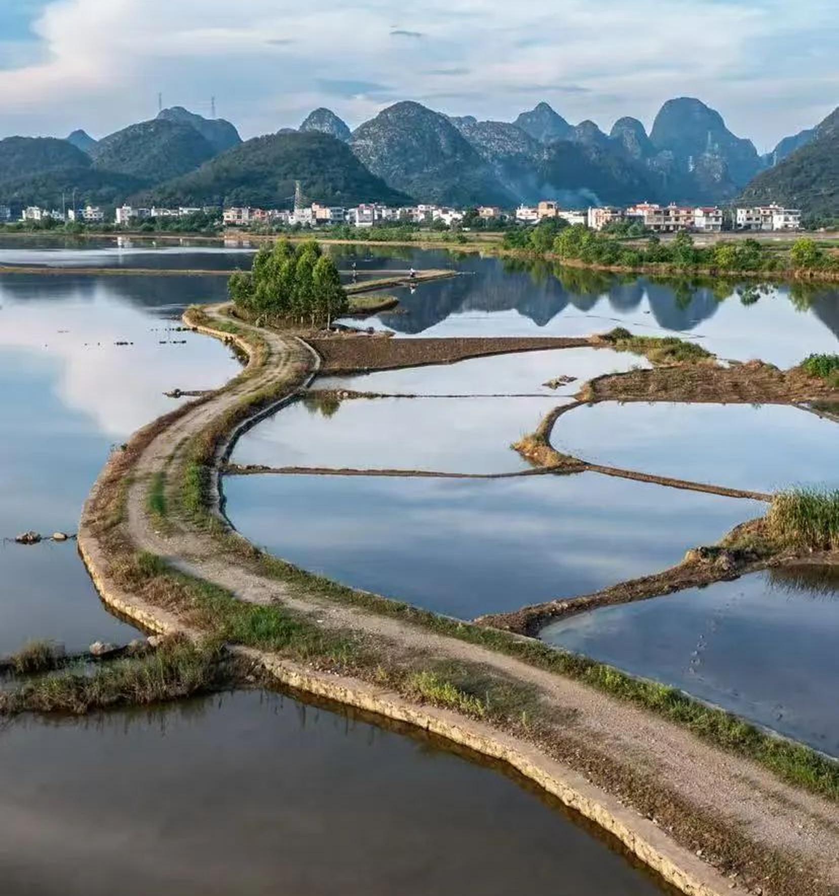 桂林这几处玻璃田美景火了!每一秒都像在仙境里