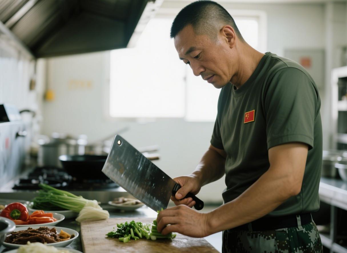 炊事班长做了6年饭退伍,走到大门被岗哨拦住:站住别动