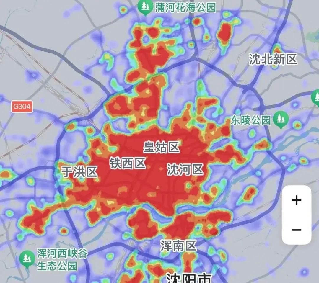 沈阳成都武汉西安,四大中心热力图面积pk,谁强谁弱?