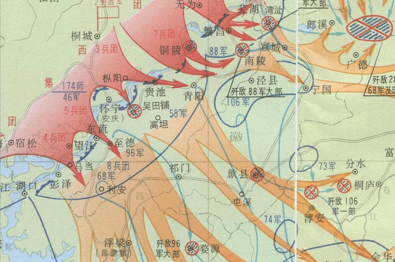 渡江战役三路部队,各由哪些指挥将领?