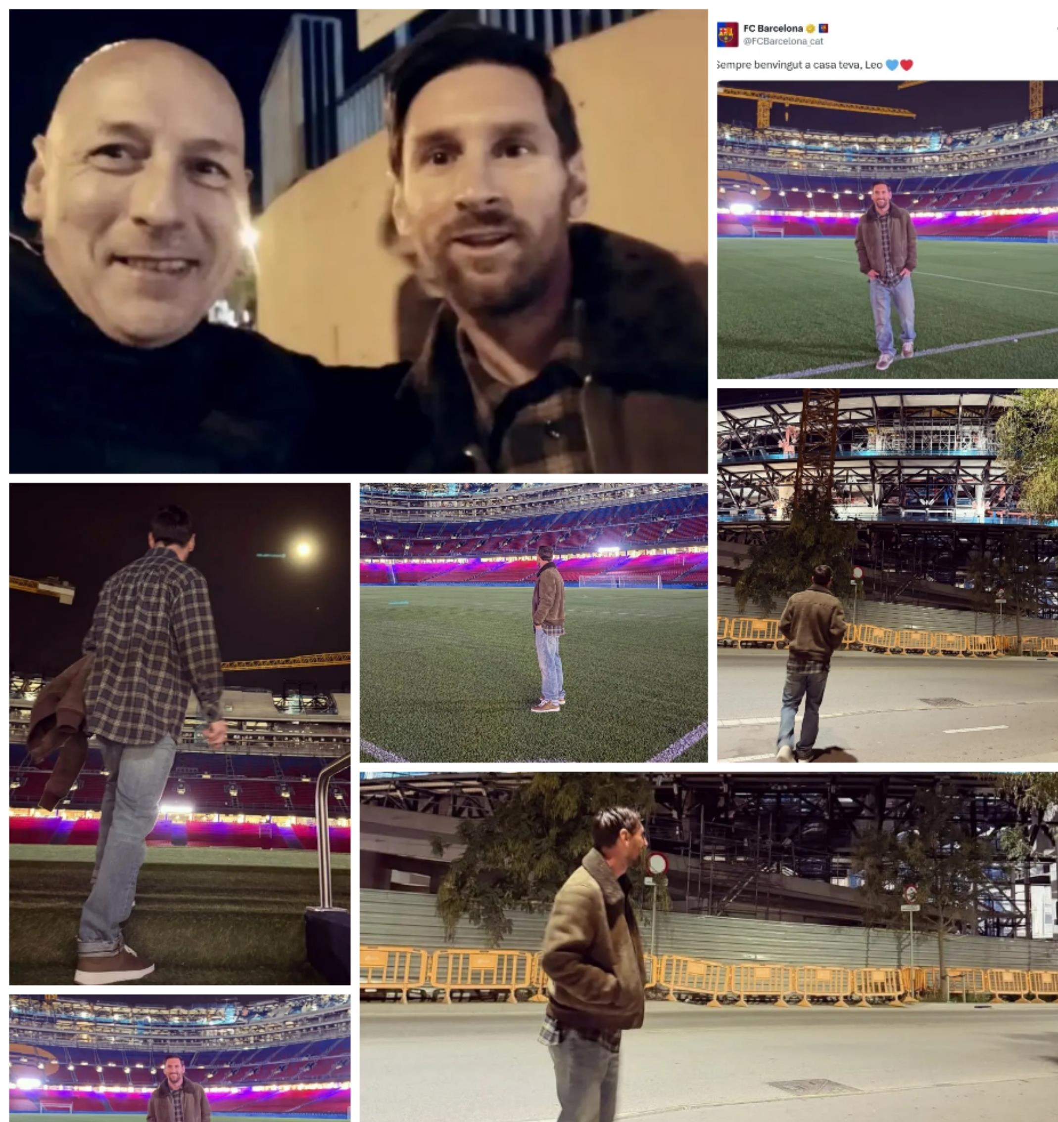 诺坎普深夜迎故人!梅西携马黛茶秘密探访,八年前欧冠钥匙成特殊通行证