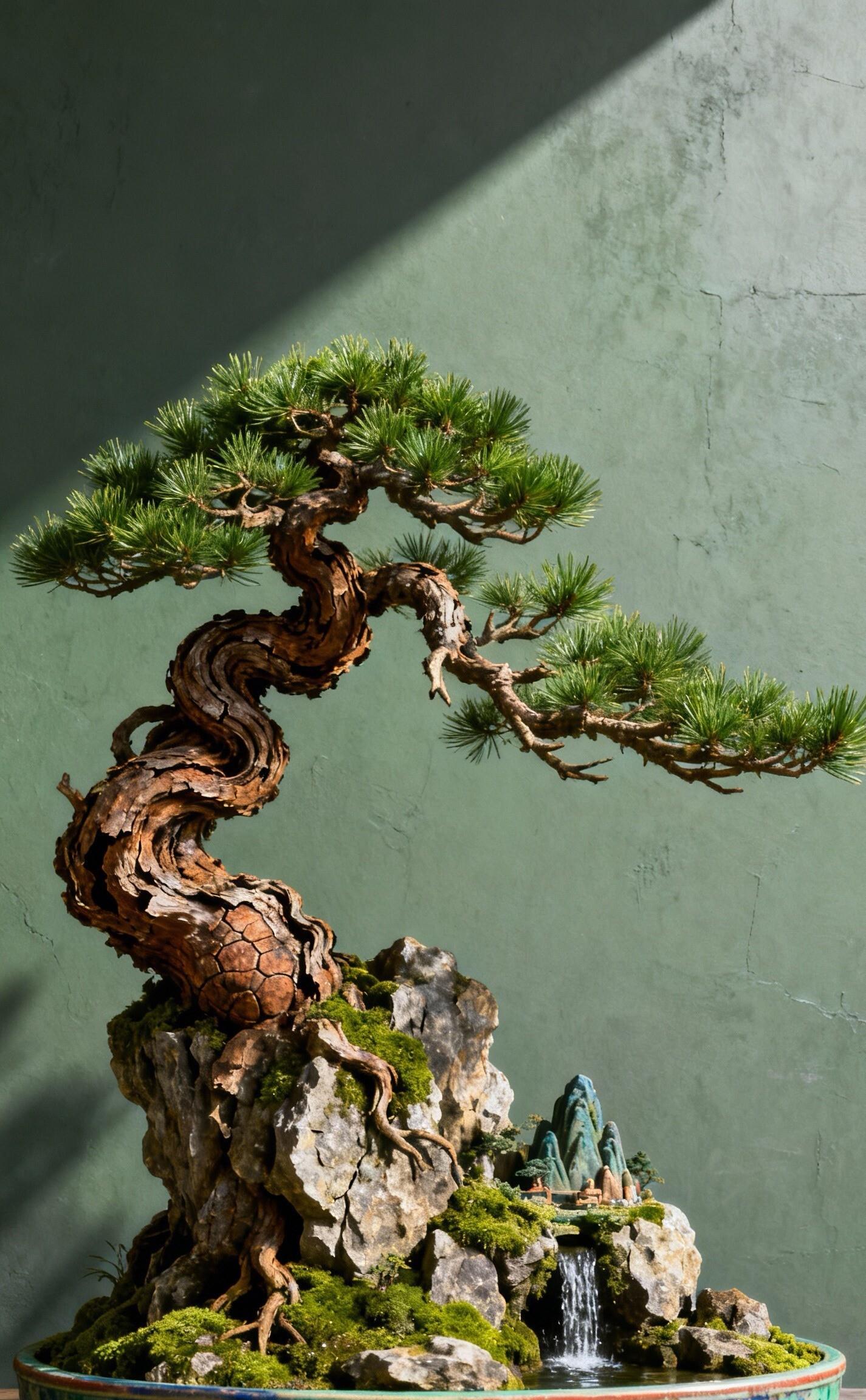 松树风骨嶙峋傲立