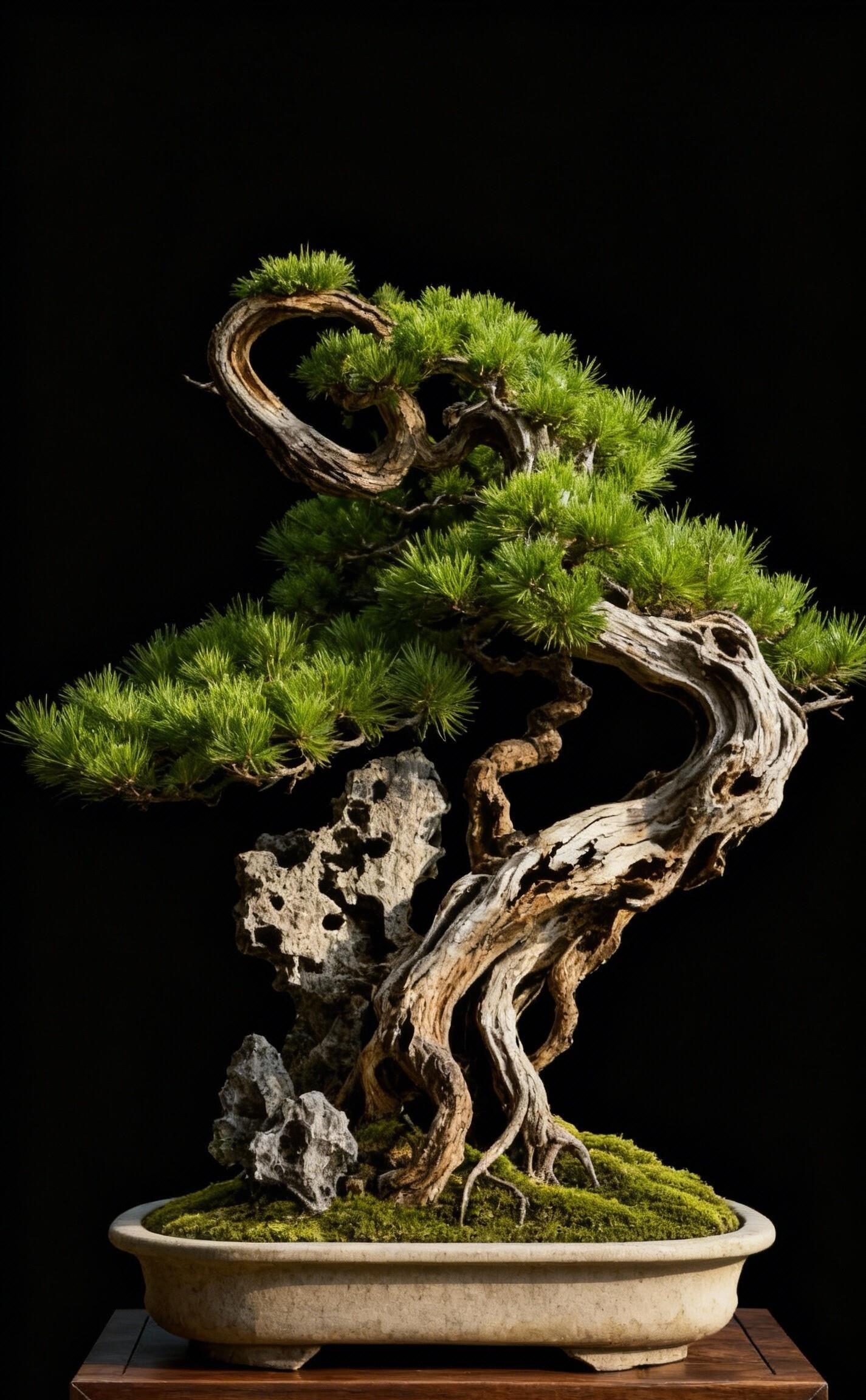松树风骨嶙峋傲立