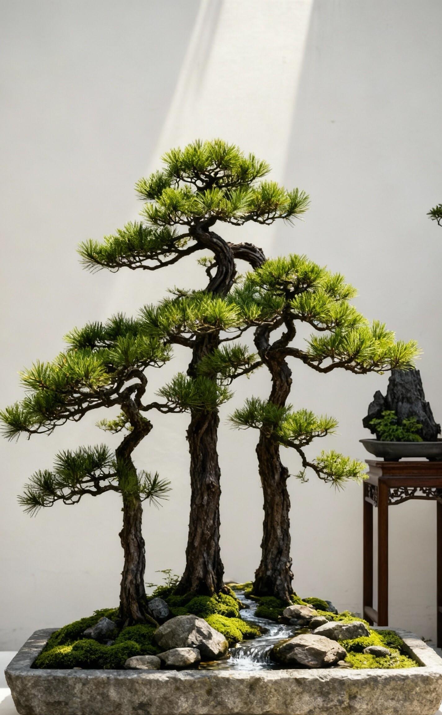 松树风骨嶙峋傲立